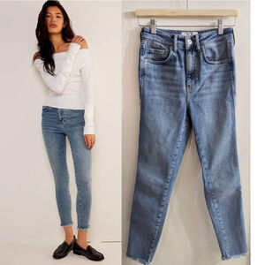 Free People (We The Free) | Raw High-Rise Jegging in Sierra blue wash